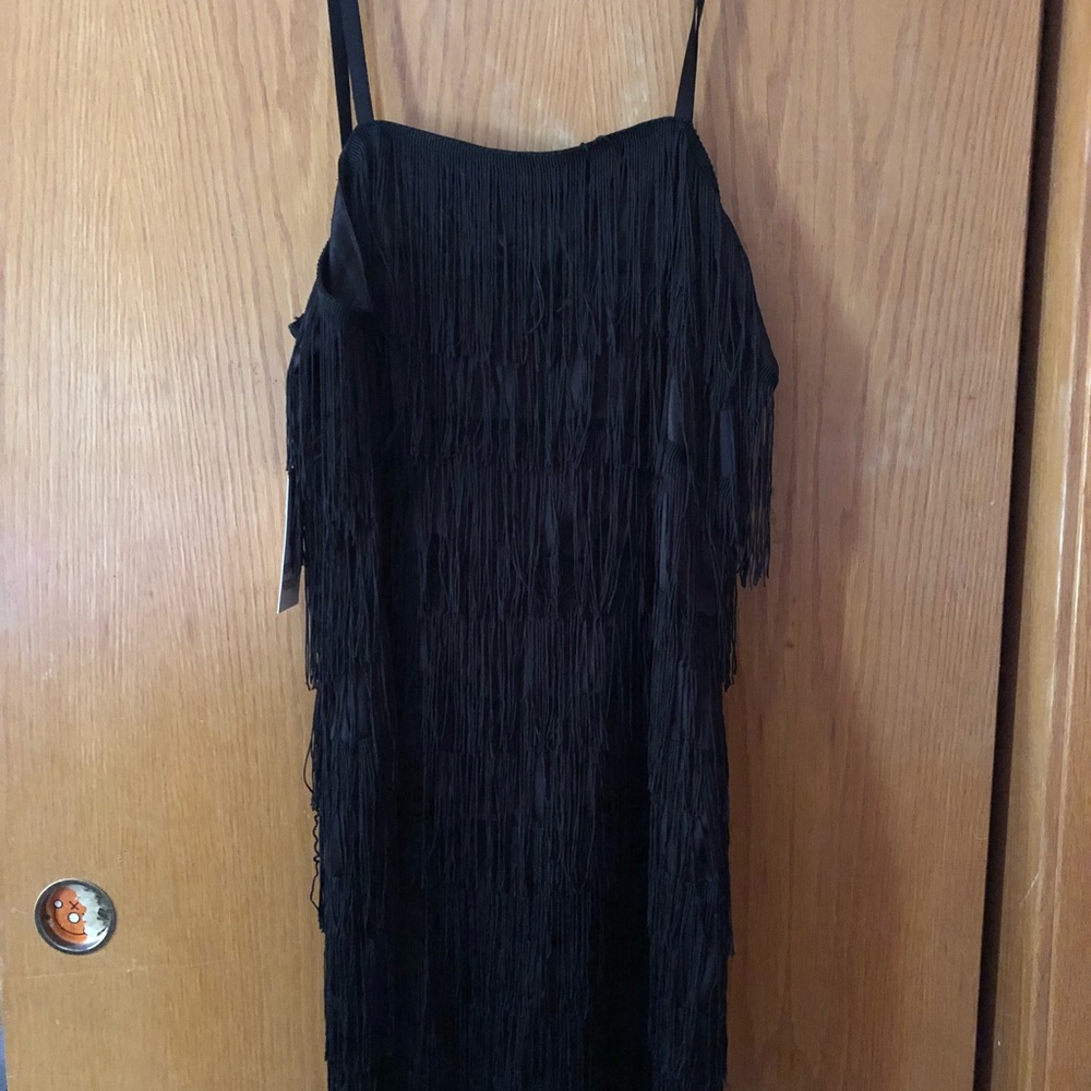 Forever 21 Unique Vintage Black Fringe Dress